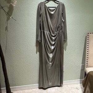 Eliza J Silver Long Sleeve Dress